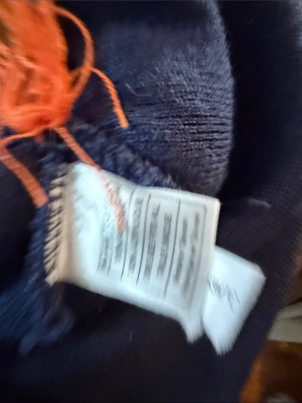 CCM Navy White and Orange Ontario Reign Pom Beanie